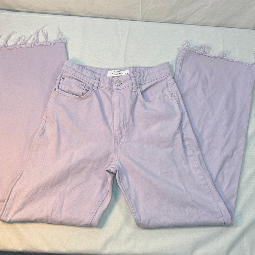 stradivarius Lavender Straight Leg Jeans